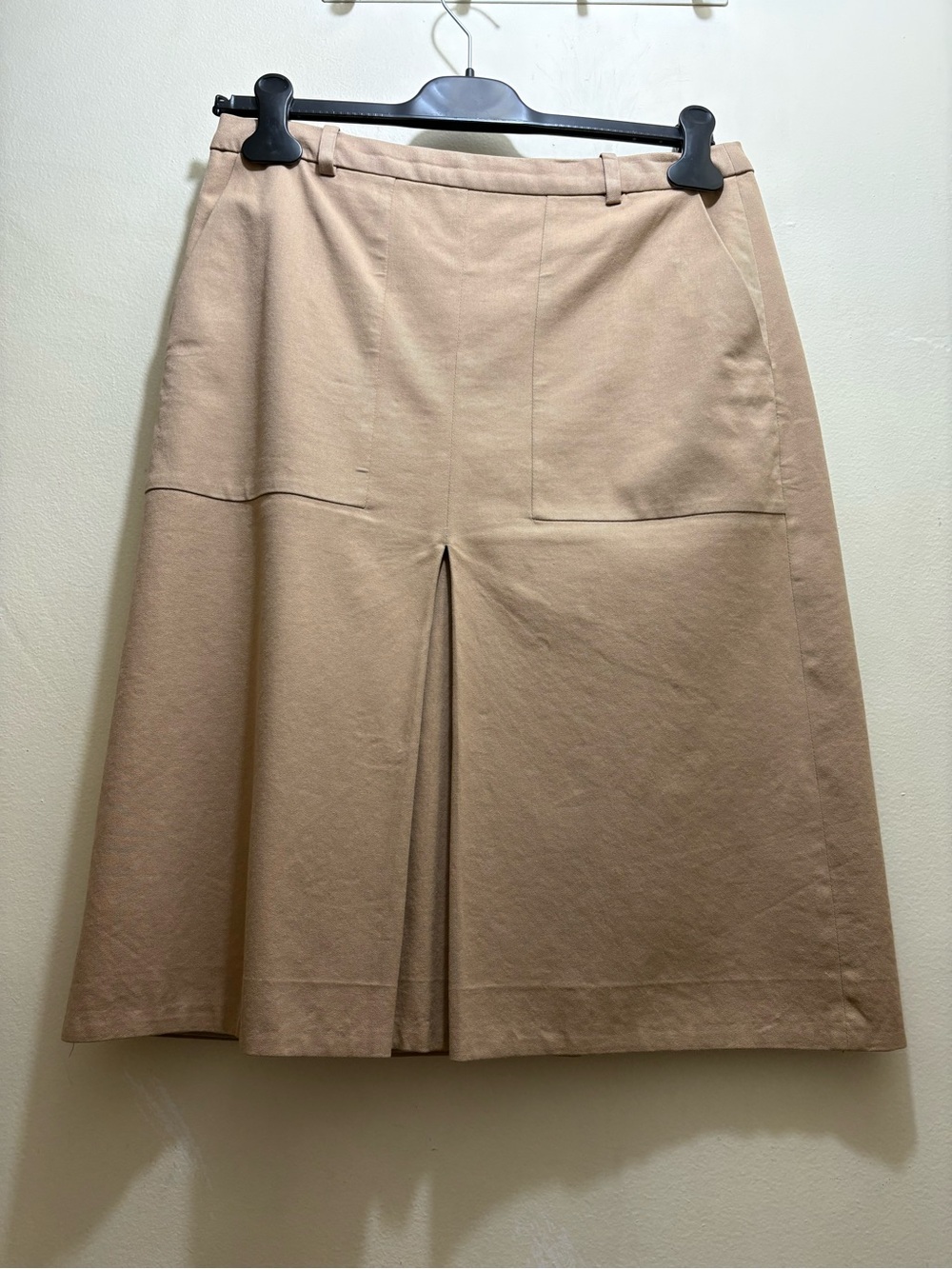 J. Crew Neutral Tan A-Line Skirt with Center Pleat